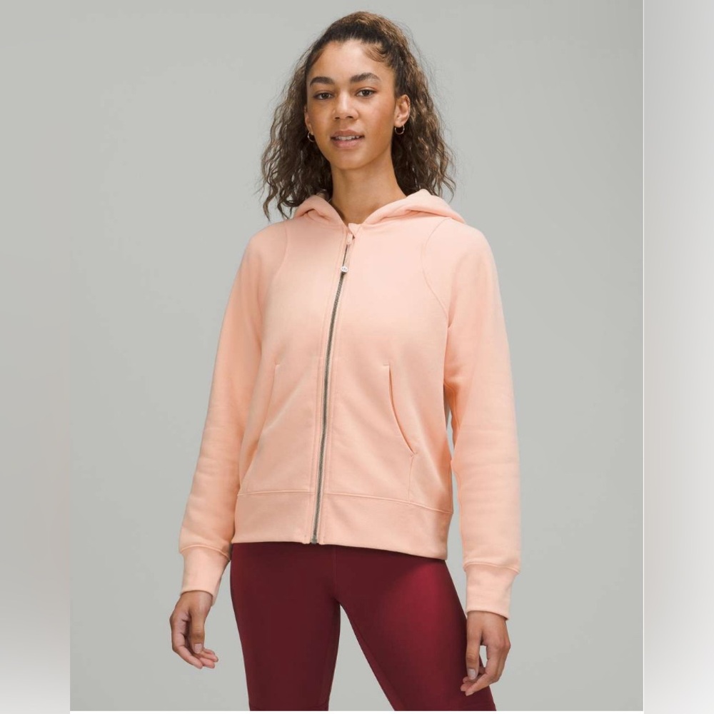 Lululemon Loungeful Full Sip Hoodie, Peach Satin Sz 12